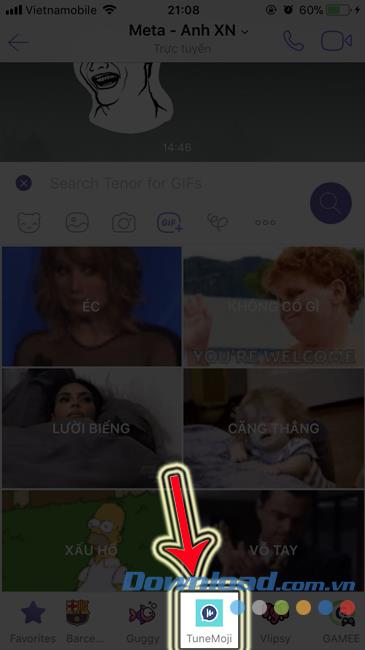 Comment créer des images GIF avec de la musique sur Viber (TuneMoji)