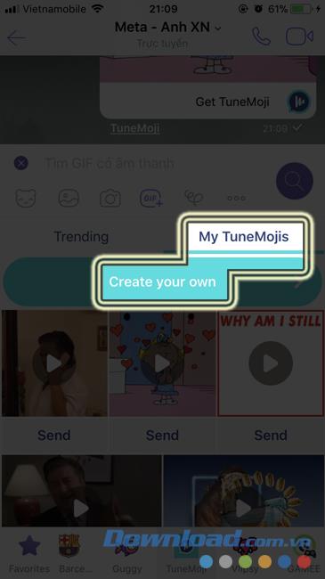 How to create GIF images with music on Viber (TuneMoji)