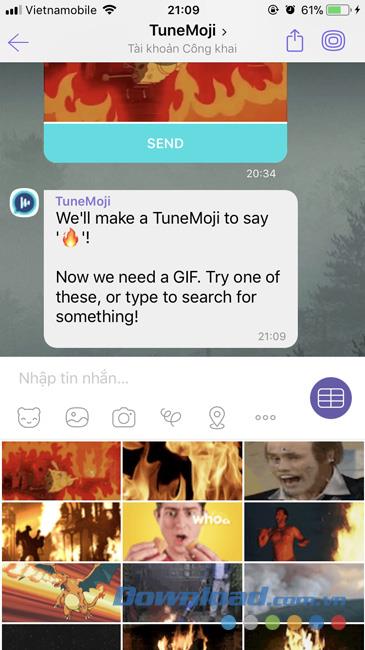 How to create GIF images with music on Viber (TuneMoji)