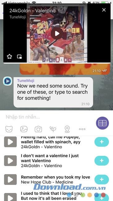 How to create GIF images with music on Viber (TuneMoji)