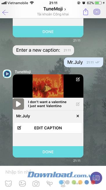 How to create GIF images with music on Viber (TuneMoji)