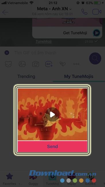 How to create GIF images with music on Viber (TuneMoji)