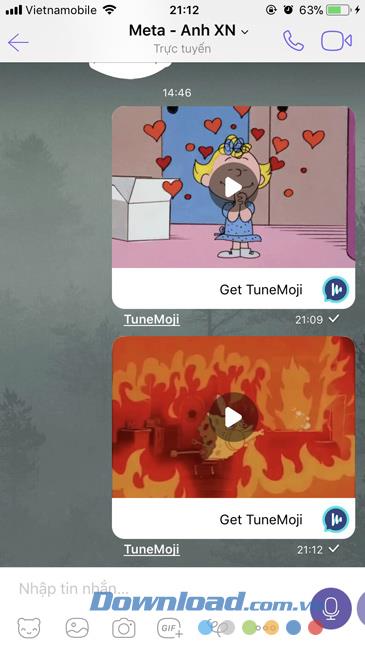 How to create GIF images with music on Viber (TuneMoji)