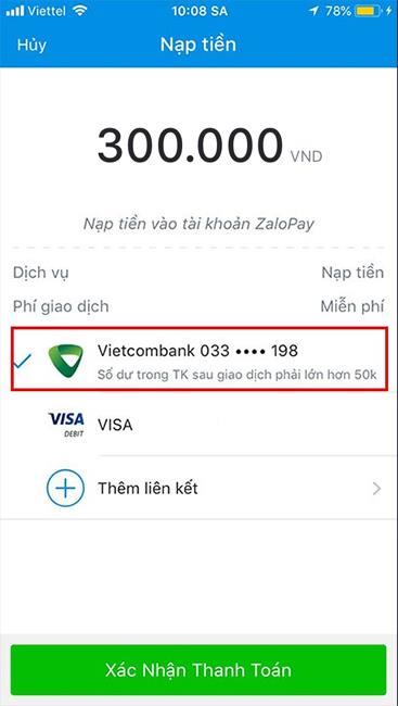 كيفية إضافة الأموال إلى حساب ZaloPay الخاص بك