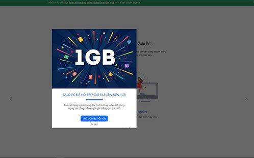 Send and receive 1GB files on Zalo