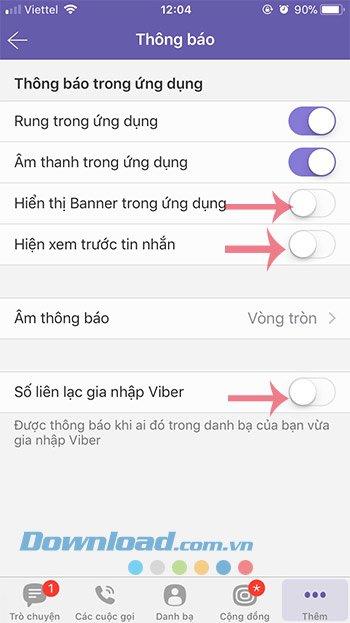 Désactivez le mode de notification, allumez lécran lorsquil y a un message Viber