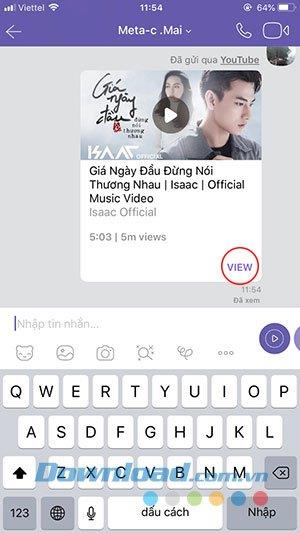 How to search YouTube videos directly on Viber