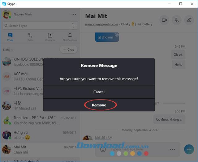 Comment supprimer les messages envoyés sur Skype