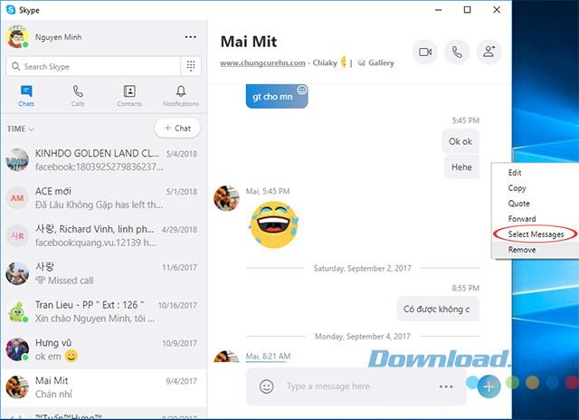 Comment supprimer les messages envoyés sur Skype