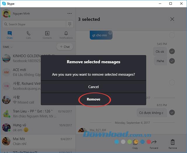 Comment supprimer les messages envoyés sur Skype