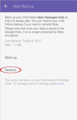 Comment sauvegarder et restaurer des messages Viber