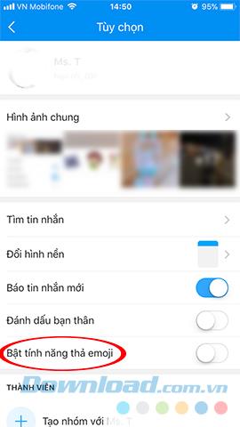 How to release emoji filled Zalo chat screen