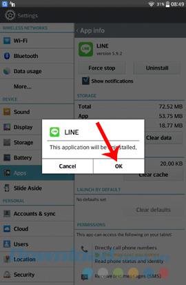 Как выйти из учетной записи LINE на телефоне Android