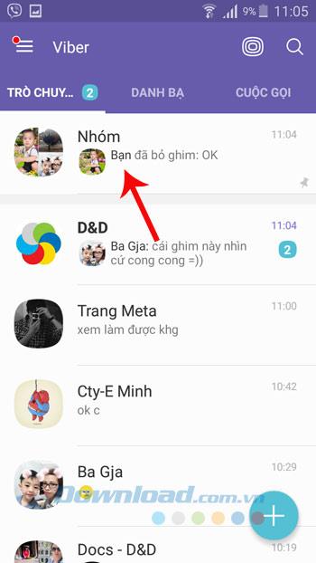 So pinnen Sie Nachrichten in der Viber-Chat-Gruppe