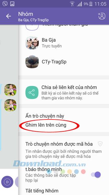 Comment épingler des messages dans le groupe de discussion Viber