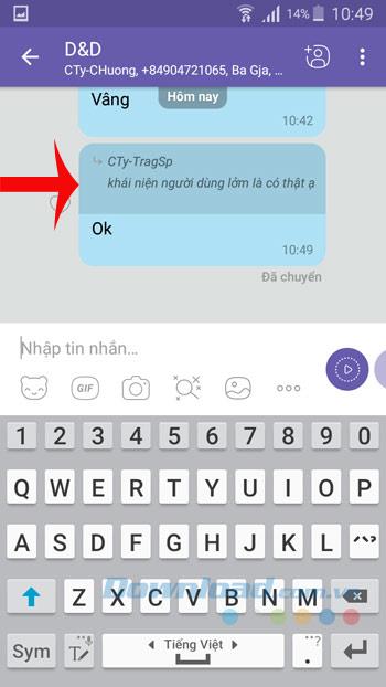 Cómo responder mensajes en el grupo de chat de Viber