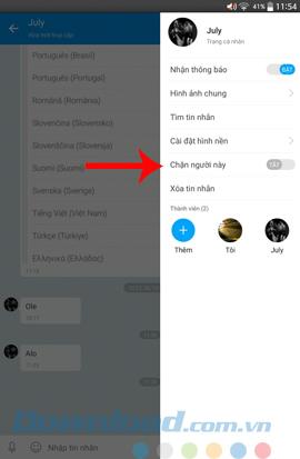 Cara memblokir notifikasi obrolan Zalo