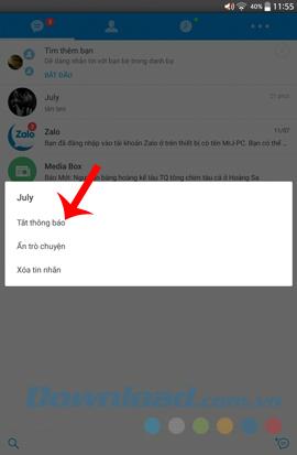 Comment bloquer les notifications de chat Zalo