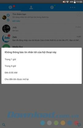 Cómo bloquear las notificaciones de chat Zalo