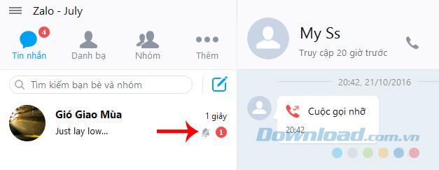 Comment bloquer les notifications de chat Zalo