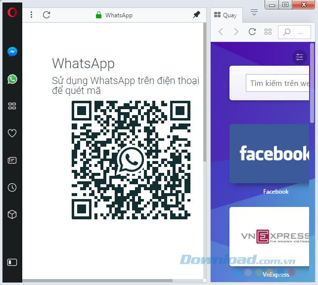 Chat WhatsApp dengan Opera