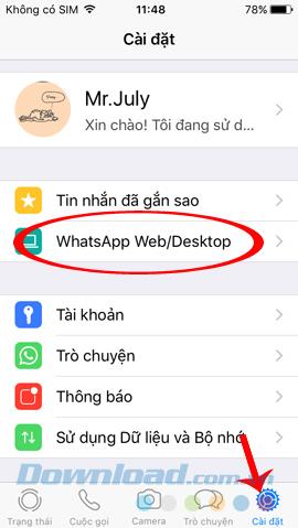 الدردشة WhatsApp مع Opera