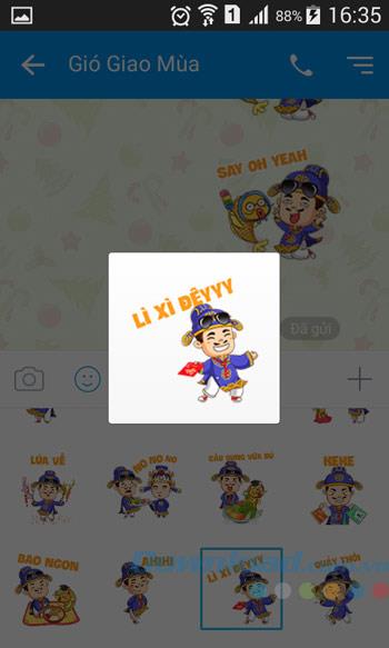 Comment envoyer la vignette Apple Quan Happy New Year sur Zalo