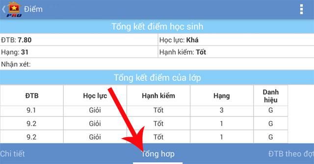 Instructions pour visualiser les scores sur VietSchool