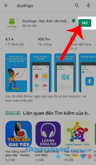 Instructions for installing and using Duolingo on your phone