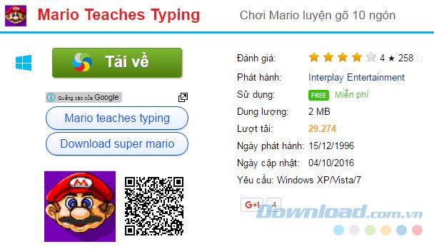 نحوه نصب Mario Teaching Typing در رایانه ها