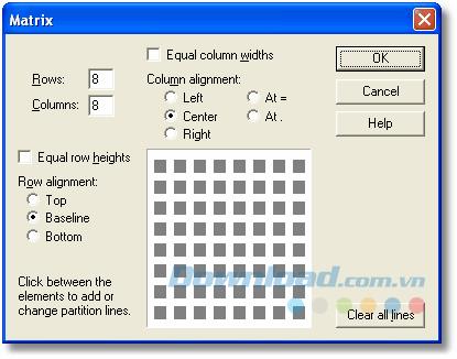 space in mathtype