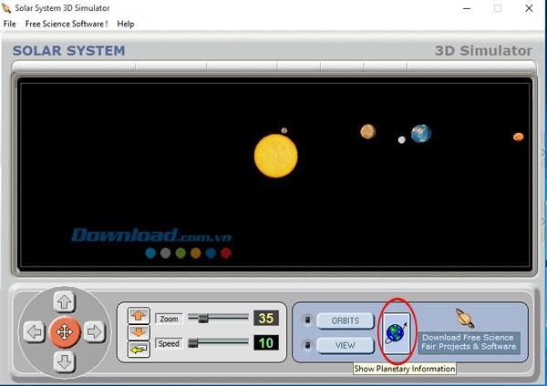 Bagaimana untuk melihat Saturn on Solar System 3D Simulator