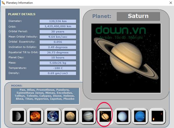 Bagaimana untuk melihat Saturn on Solar System 3D Simulator