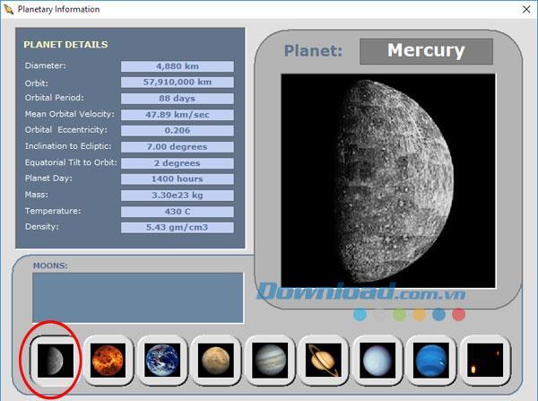 如何在太陽系3D模擬器上查看汞