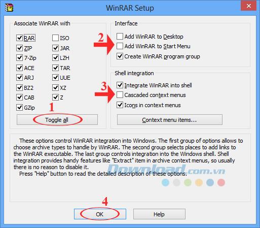 Instal dan gunakan WinRAR untuk kompres dan dekompresi data