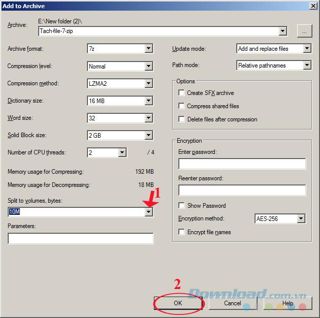 Guide to cut and join files by 7-Zip