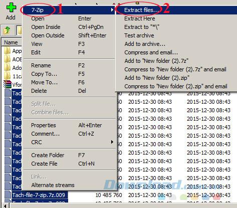 Guide to cut and join files by 7-Zip