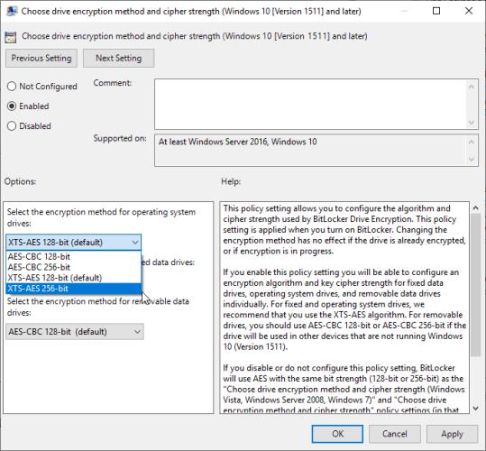 Comment chiffrer un lecteur avec BitLocker dans Windows 10
