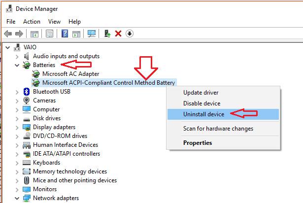 acpi compliant control method battery driver windows 8.1