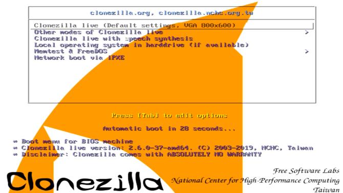 Instructions for using Clonezilla to clone a Windows hard drive