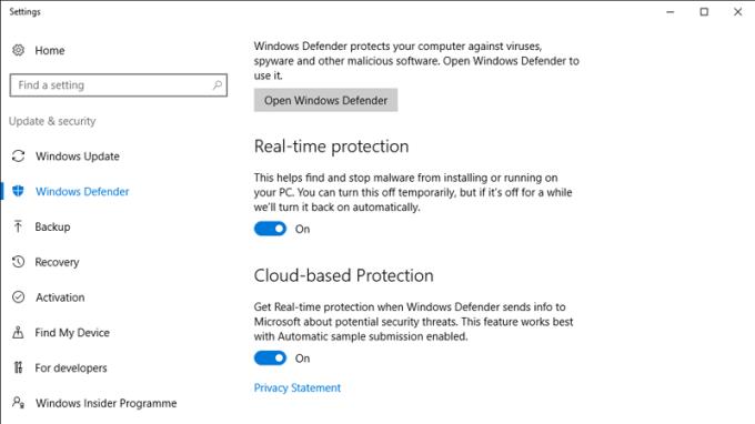 Hoe u Windows Defender op de computer inschakelt, schakelt u uit