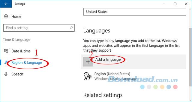 How to change the Vietnamese language for Windows 10