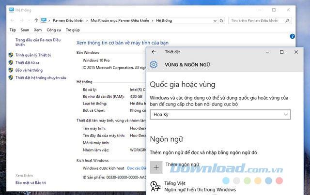 Comment changer la langue vietnamienne pour Windows 10