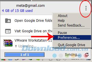 Turn off the startup feature of Google Drive computer