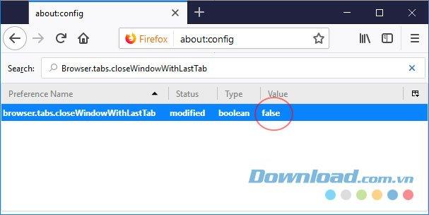 Comment désactiver le dernier onglet sans quitter Firefox