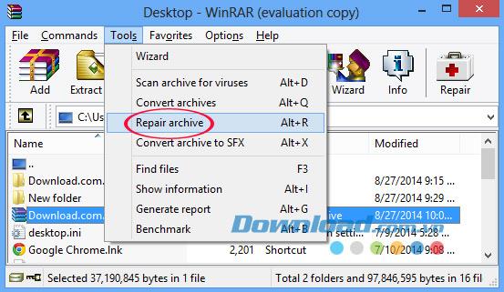 نحوه بازیابی داده ها در پرونده های فشرده فاسد شده با WinRAR