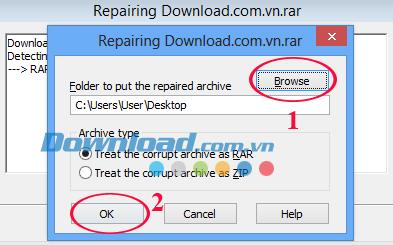WinRAR ile bozuk sıkıştırılmış dosyalarda veri kurtarma