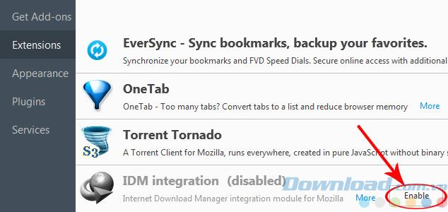 Comment activer et désactiver IDM sur Chrome, Firefox, Internet Explorer