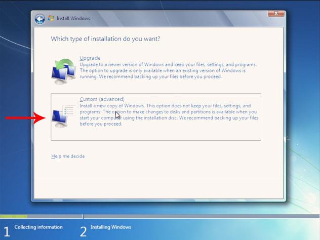 Instructions to format drive C and repartition hard drive when installing Windows