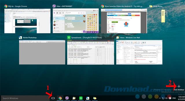 Verwendung des virtuellen Desktops in Windows 10